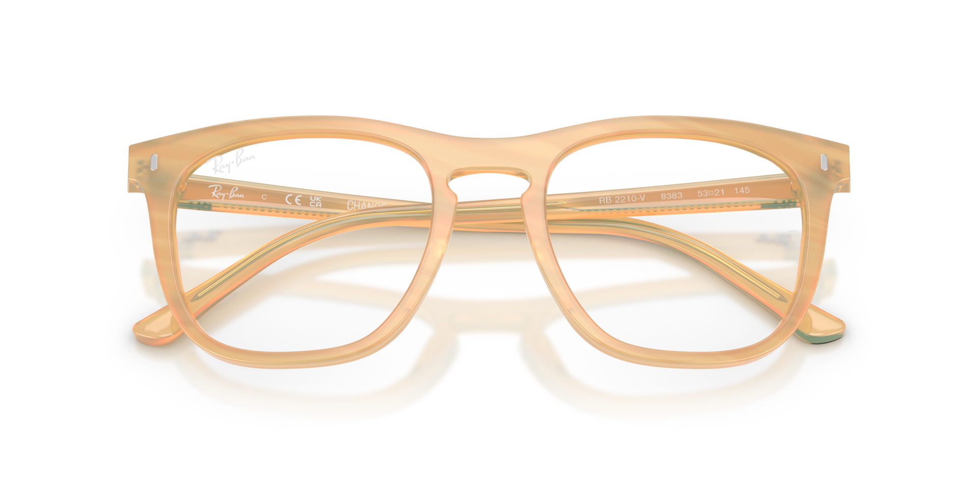 Ray-Ban Rb2210v Optics Change Eyeglasses Photo Striped Brown Frame Clear Lenses Polarized 53-21 173$