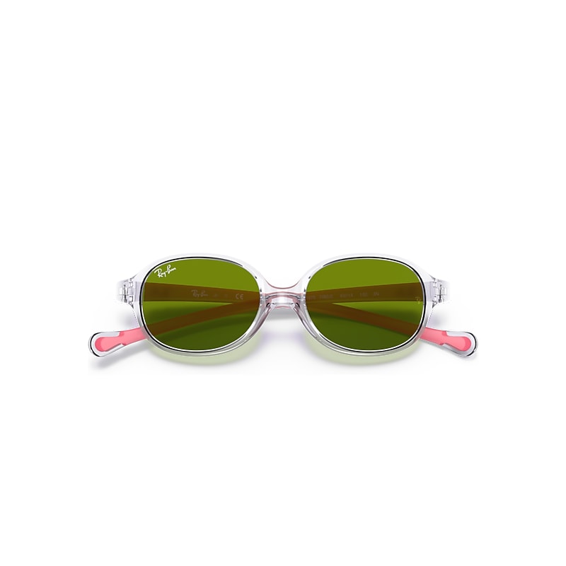 Ray-Ban Rb9187s Kids Sunglasses Red Frame Green Lenses 39-14