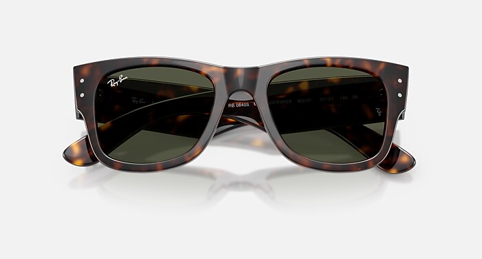 MEGA WAYFARER Sunglasses in Havana and Green (51-21) - RB0840S