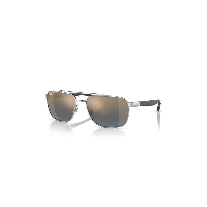 Ray-Ban RB3701, Silver Polarized Sunglasses Blue & Gold Polarised+ lenses, Mojo Glasses - Image 4