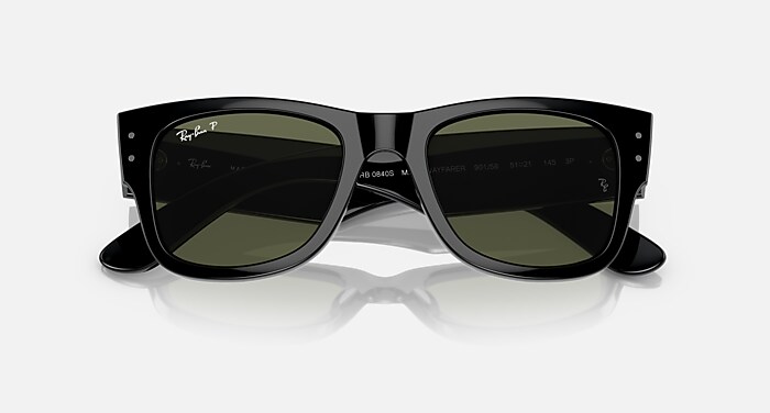 MEGA WAYFARER Polarized Sunglasses in Black and Green Polarized