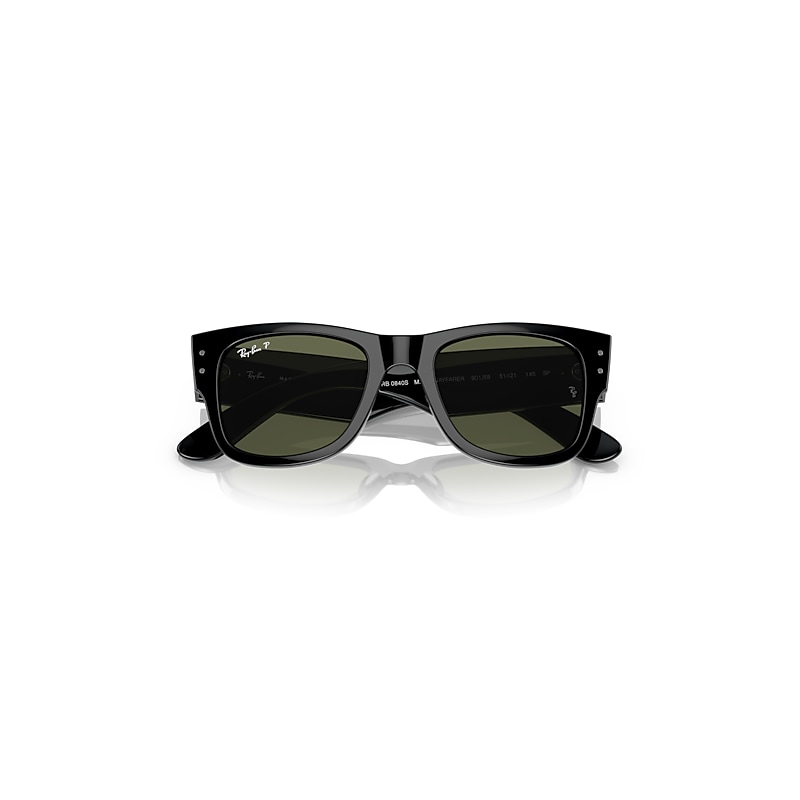 MEGA WAYFARER Polarized Sunglasses in Black and Green Polarized