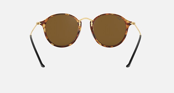 Round Fleck Sunglasses in Brown Havana Frame and B-15 Brown Lenses