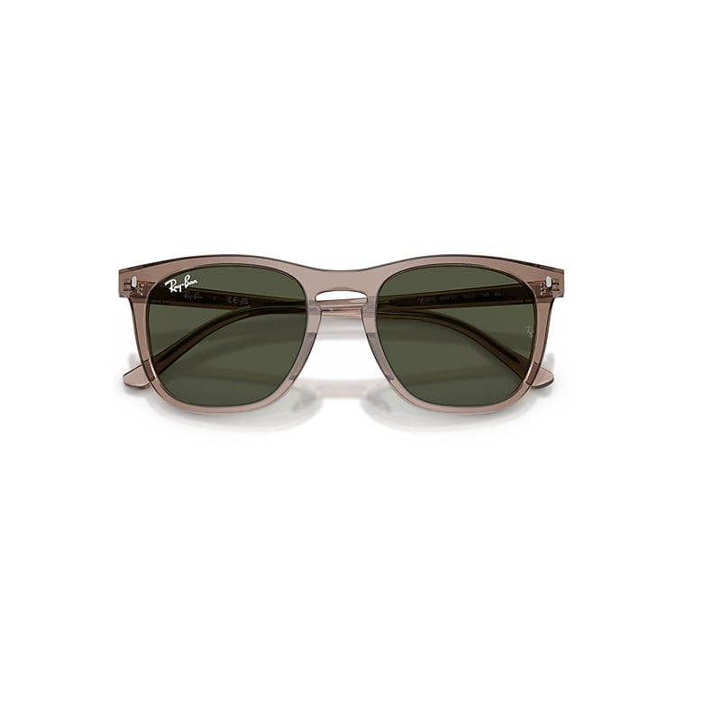 Ray-Ban Rb2210 Sunglasses Transparent Light Brown Frame Green Lenses 53-21