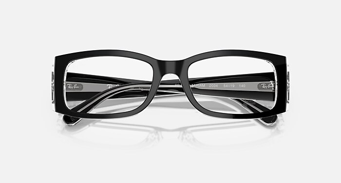 MIRIAM OPTICS Eyeglasses with Black On Transparent and Clear (52