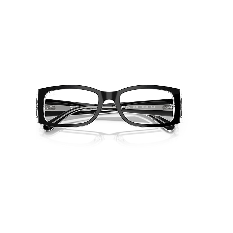 Ray-Ban Miriam Optics Eyeglasses Black On Transparent Frame Clear Lenses Polarized 52-19