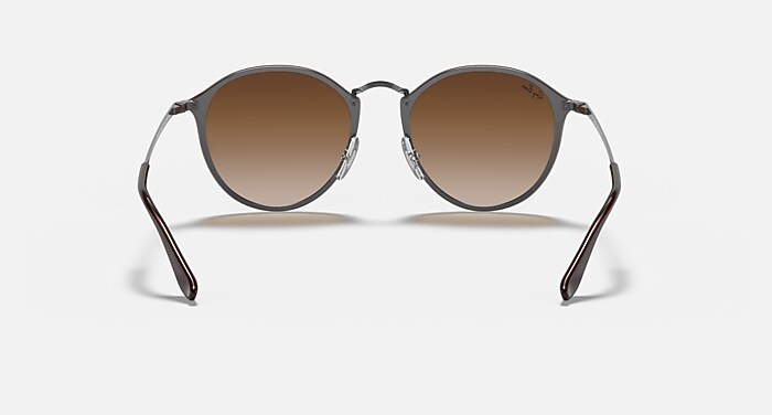 BLAZE ROUND Sunglasses in Gunmetal and Brown Gradient Dark Brown