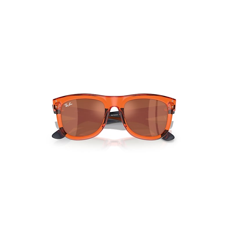 Ray-Ban Wayfarer Reverse Sunglasses Transparent Blue Frame Copper Lenses 50-22