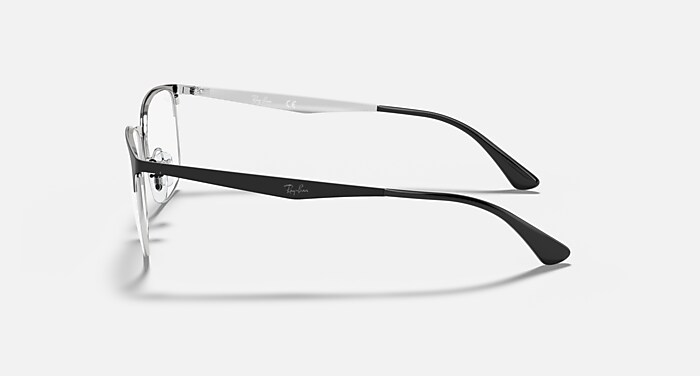 RB6421 OPTICS Polarized Eyeglasses with Black On Silver and Clear