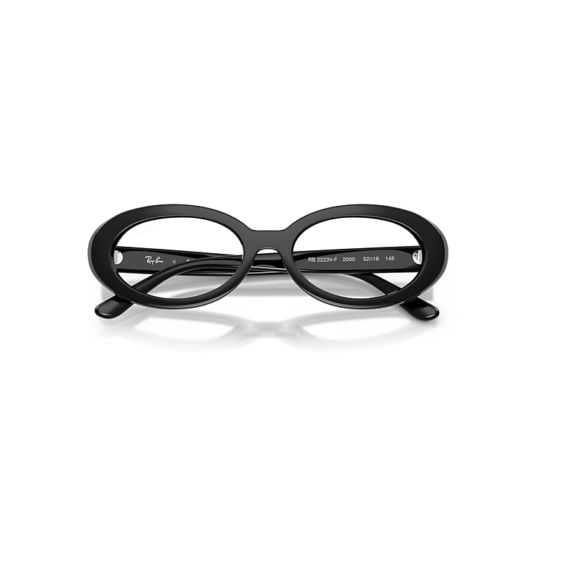 Ray-Ban Rb2223v Optics Optical Black Frame Clear Lenses Polarized 52-19