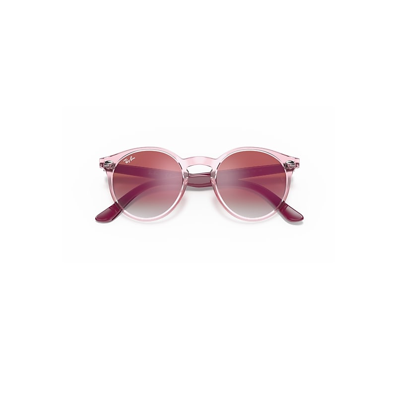 Ray-Ban Rb9064s Kids Sunglasses Transparent Pink Frame Red Lenses 44-19