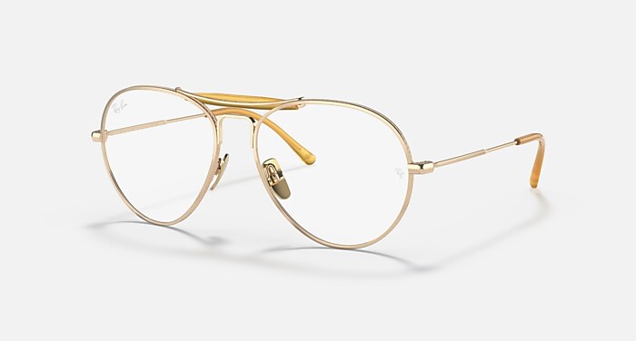 RB8063 TITANIUM OPTICS Eyeglasses with Arista Gold and Clear (55