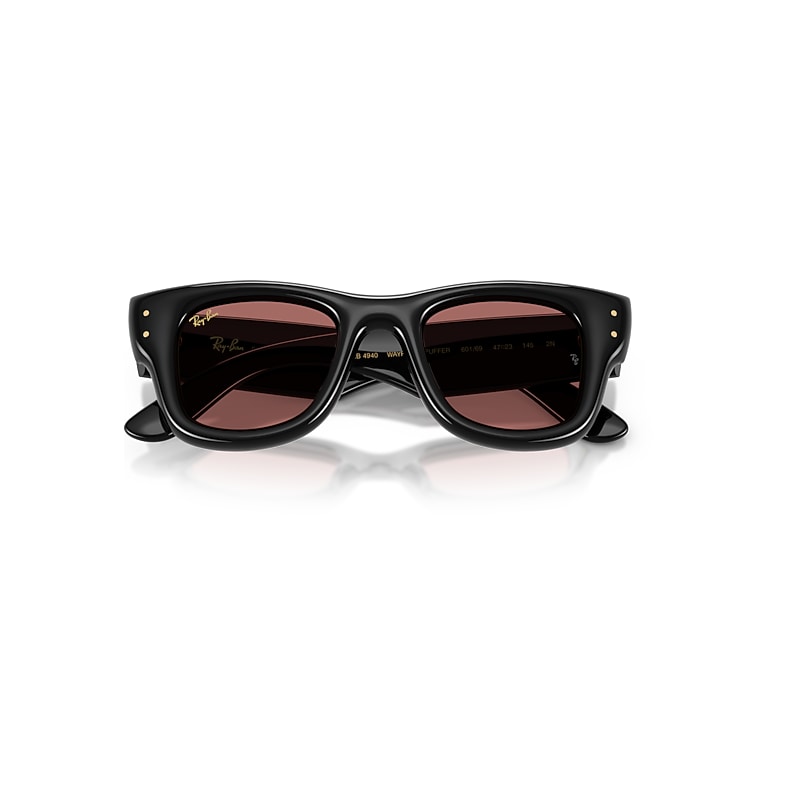 WAYFARER PUFFER Sunglasses in Black and Dark Violet (50-23
