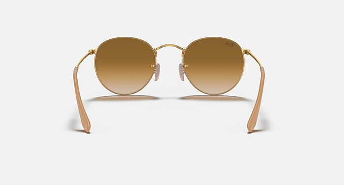 ROUND METAL Sunglasses in Gold and Light Brown Gradient (50-21