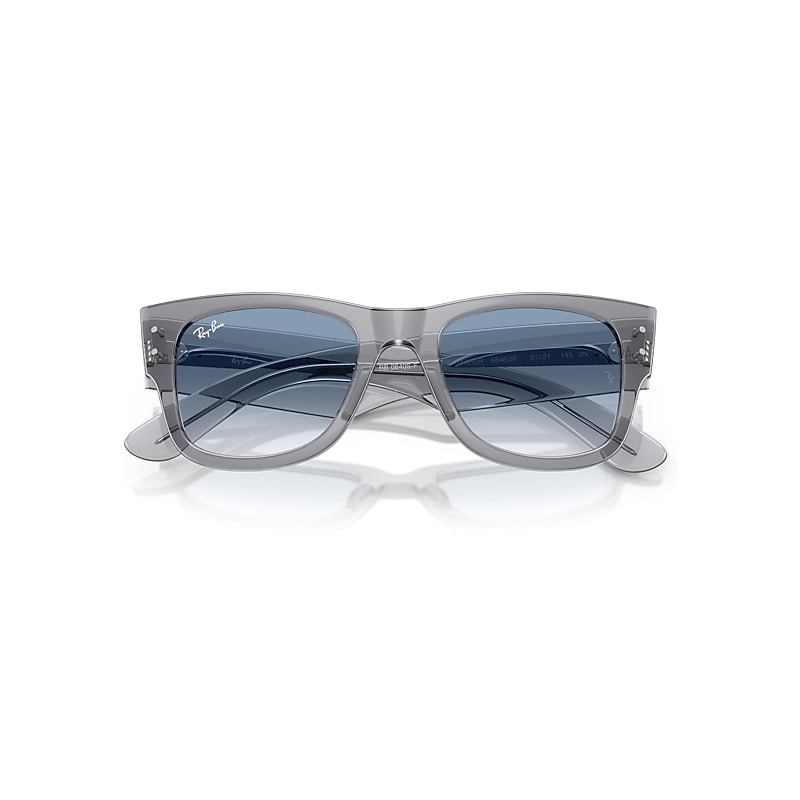 MEGA WAYFARER Sunglasses in Transparent Grey and Clear Gradient