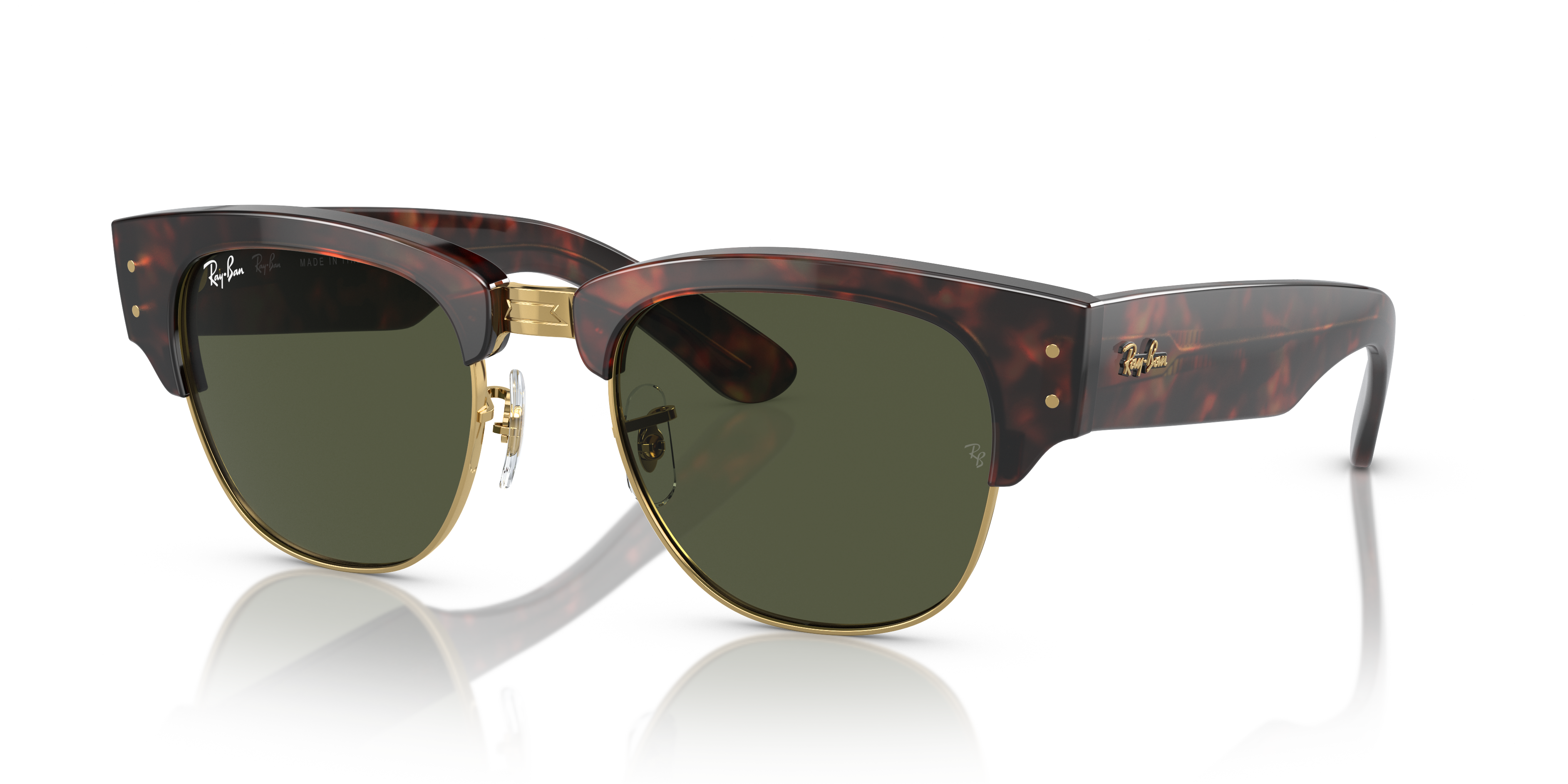 MEGA CLUBMASTER Sunglasses in Tortoise On Gold and G-15 Green