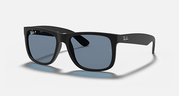 JUSTIN CLASSIC Sunglasses in Rubber Black and Blue Polarized