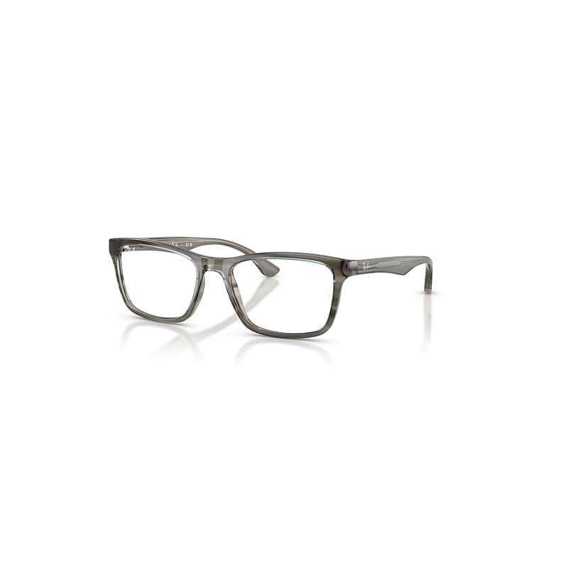 Ray-Ban Eyeglasses Unisex Rb5279 Optics - Striped Grey Frame Clear Lenses Polarized 53-18