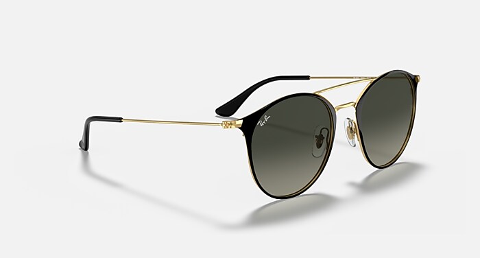 Ray-Ban サングラス RB3546 RB3546 Sunglasses in Black On Gold and Grey Gradient (52-20