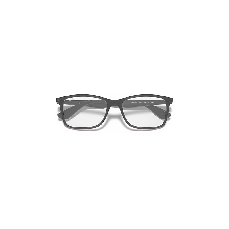 Ray-Ban Rb7047 Optics Optical Grey Frame Clear Lenses Polarized 56-17