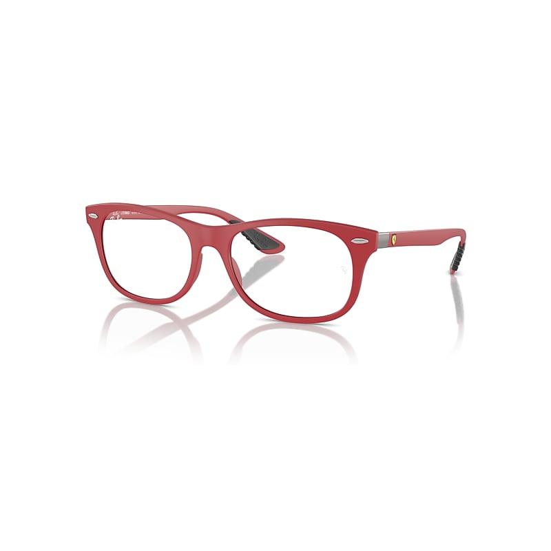 Ray-Ban Rb7307m Optics Scuderia Ferrari Collection Rot Fassung Klar Glas Polarisiert 55-17, RX7307M