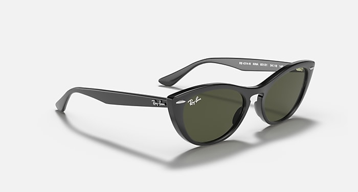 NINA Sunglasses in Black and G-15 Green - RB4314N | Ray-Ban® US display picture 1