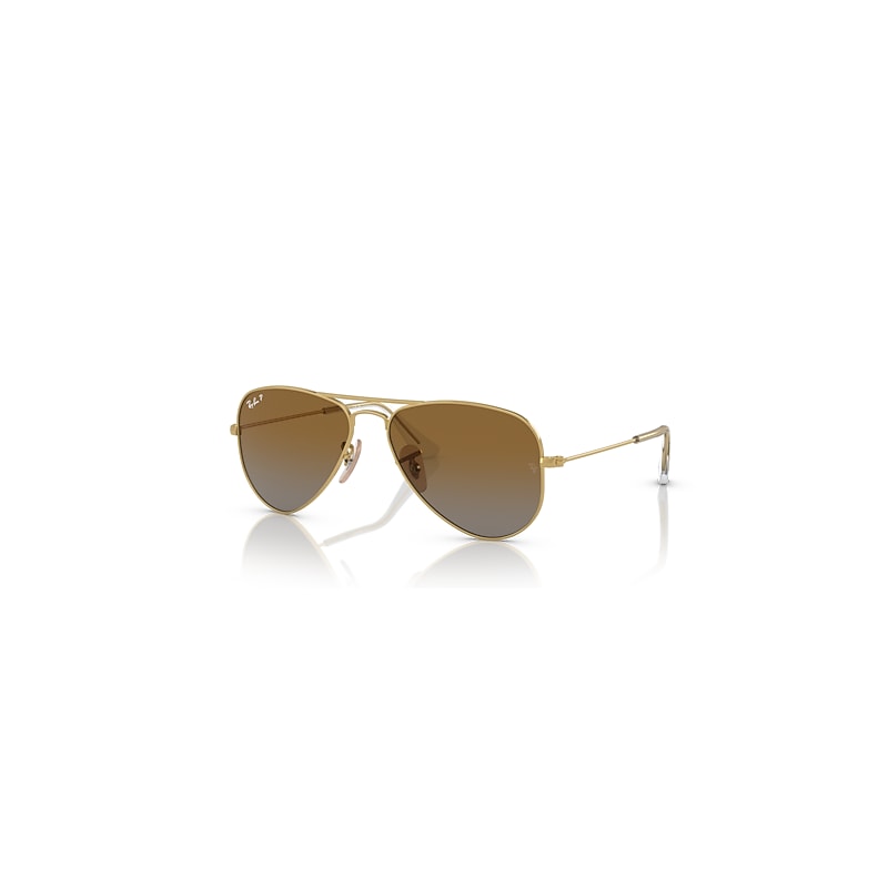 Ray-Ban Sunglasses Kids Aviator Kids - Arista Gold Frame Brown Lenses Polarized 52-14, RJ9506S