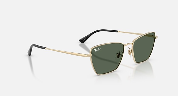 DREA BIO-BASED Sunglasses in Pale Gold and Dark Green (53-18