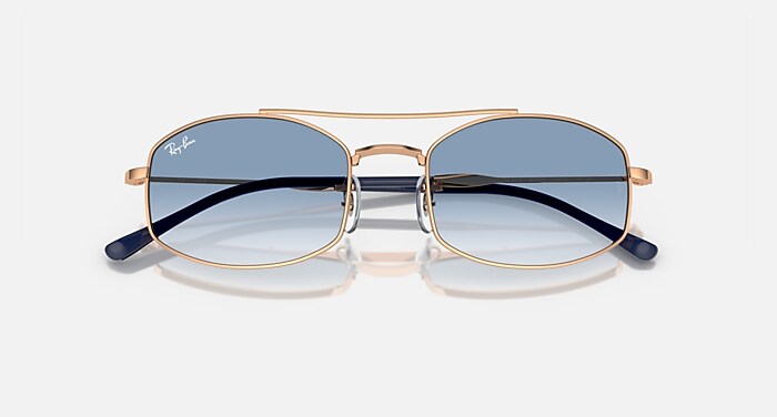RB3719 Sunglasses in Rose Gold and Light Blue (51-20) - RB3719
