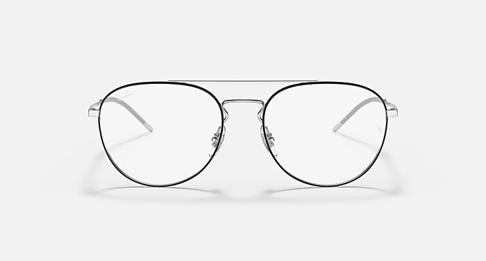RB6414 OPTICS Eyeglasses with Black On Silver and Clear (53-18