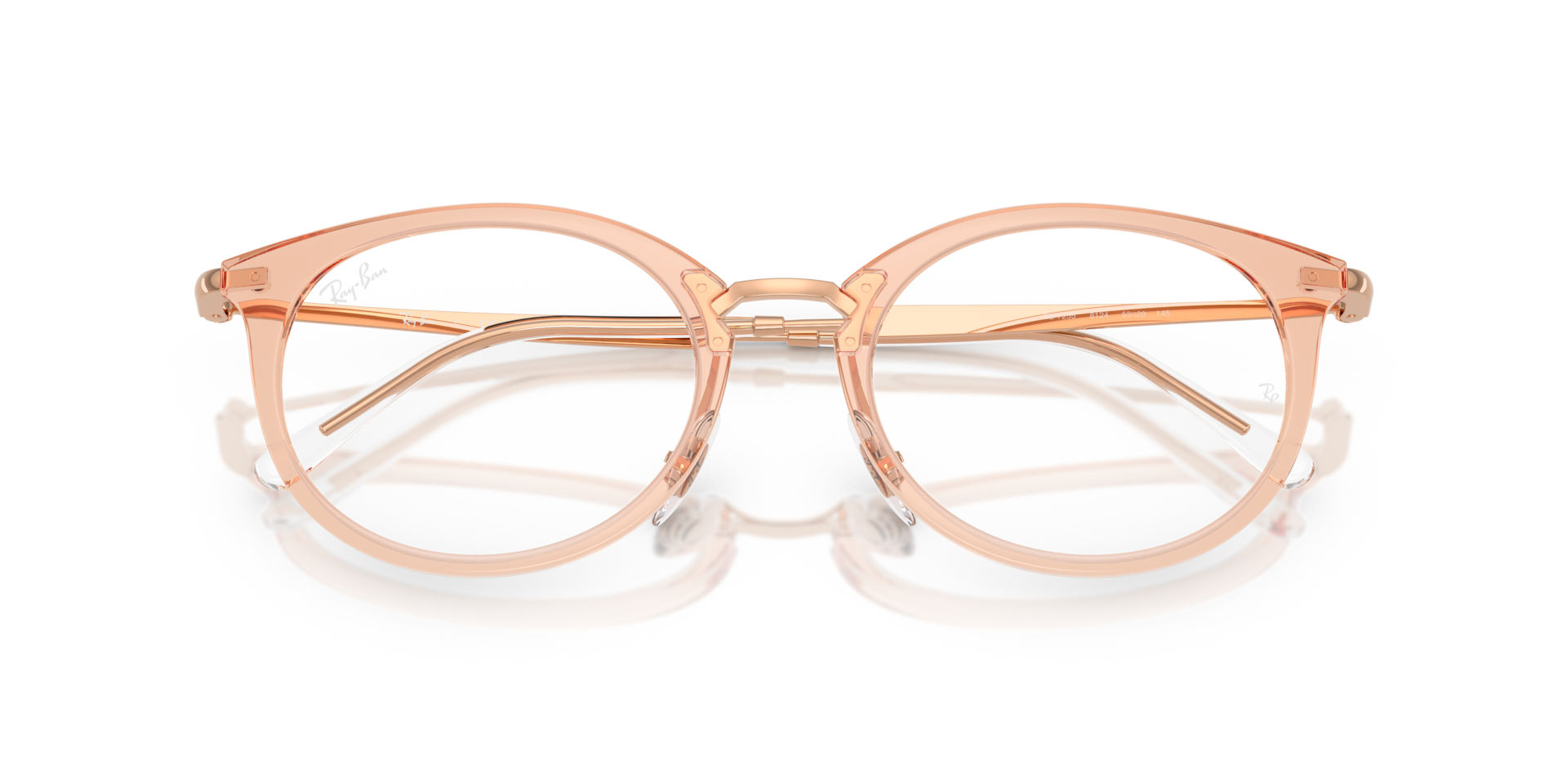 Ray-Ban Rb7255 Optics Eyeglasses Rosegold Frame Clear Lenses Polarized 53-20 166$