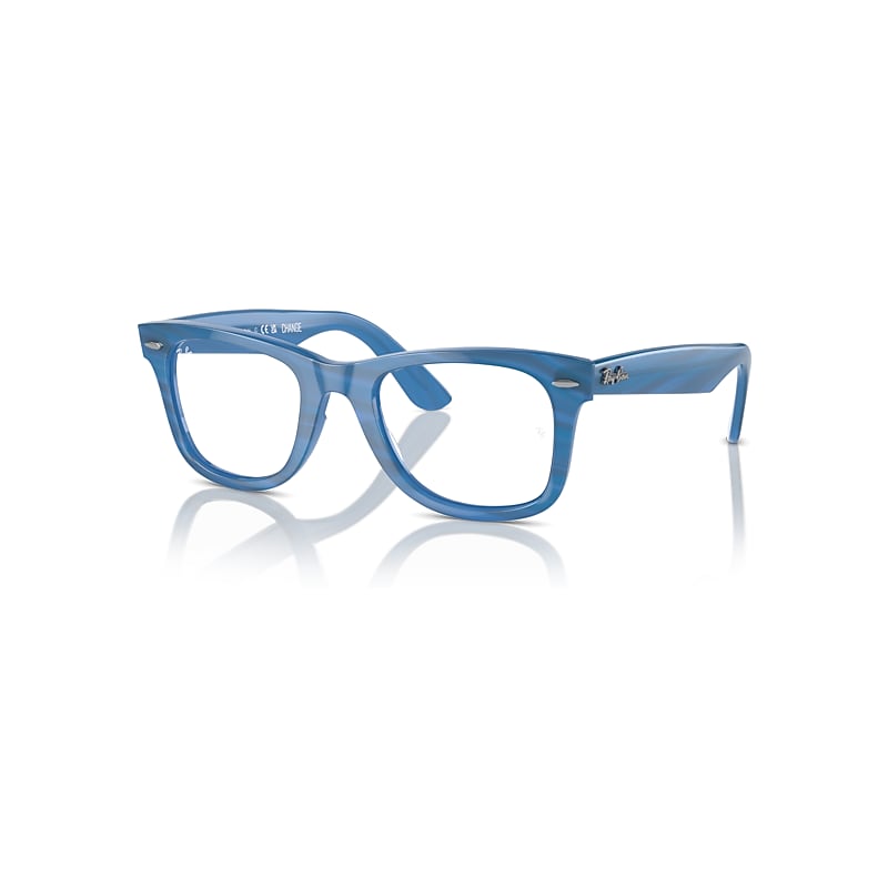 Ray-Ban Eyeglasses Unisex Wayfarer Ease Optics Change - Photo Striped Blue Frame Clear Lenses Polarized 50-22