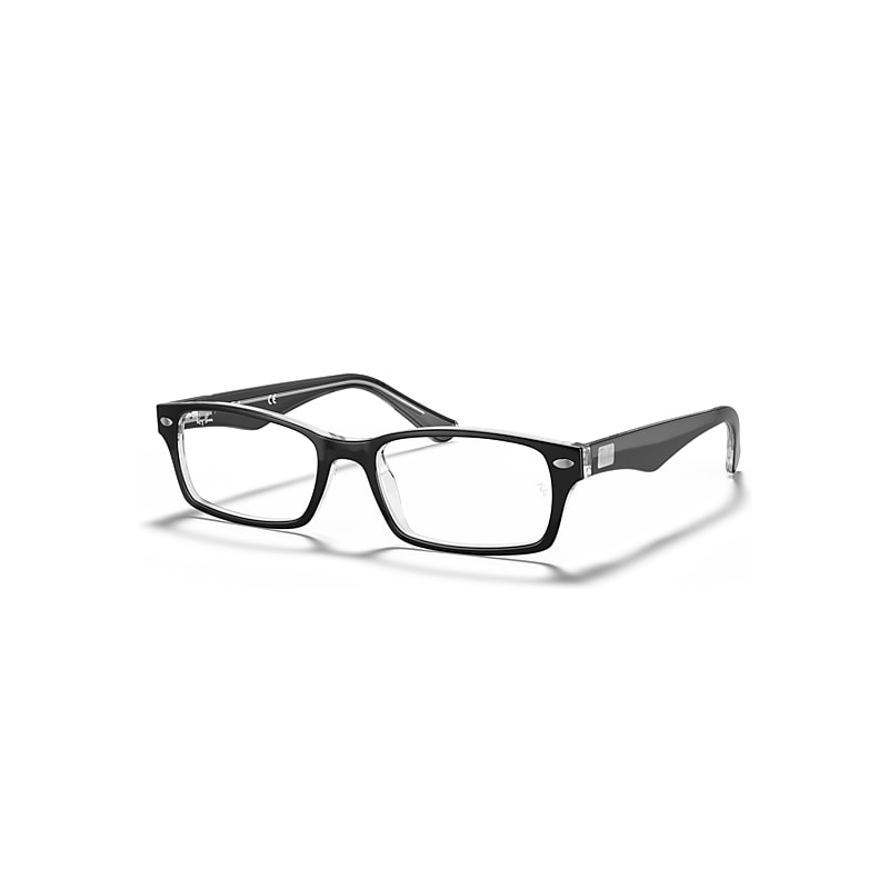Ray-Ban Eyeglasses Unisex Rb5206 Optics - Black Frame Clear Lenses Polarized 52-18
