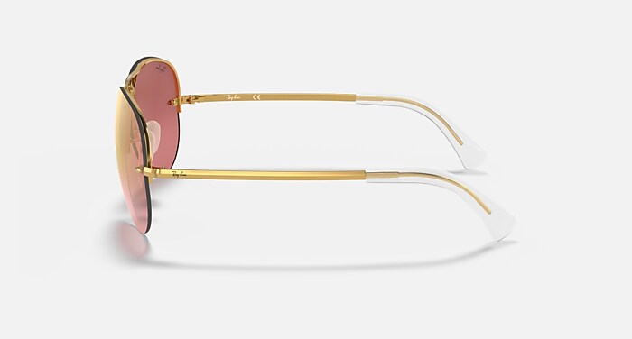 RB3449 Sunglasses in Arista Gold and Pink Mirror (59-14) - RB3449