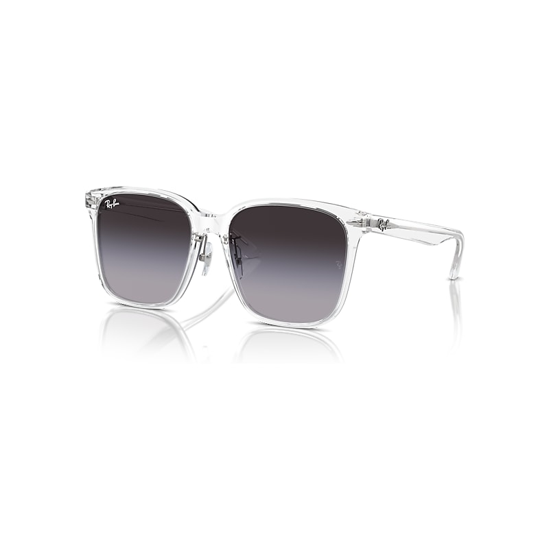 Ray - Ban Unisex Grey Rb2206d 64478G Sunglasses Acetate Transparent Squared Normal Shaded - Image 3