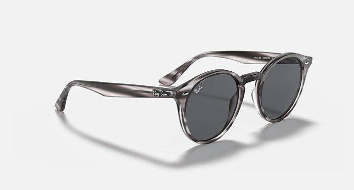 RB2180 Sunglasses in Striped Grey Havana and Grey Classic (51-21