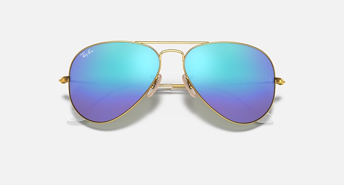 AVIATOR FLASH LENSES Sunglasses in Gold and Blue Flash  display picture 1