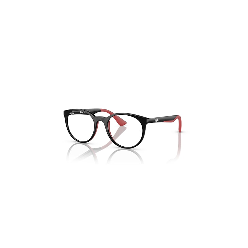 Ray-Ban Eyeglasses Kids Optics Kids Bio-Based - Black On Red Frame Demo Lens Lenses Polarized 48-17, RB1628 - Image 1