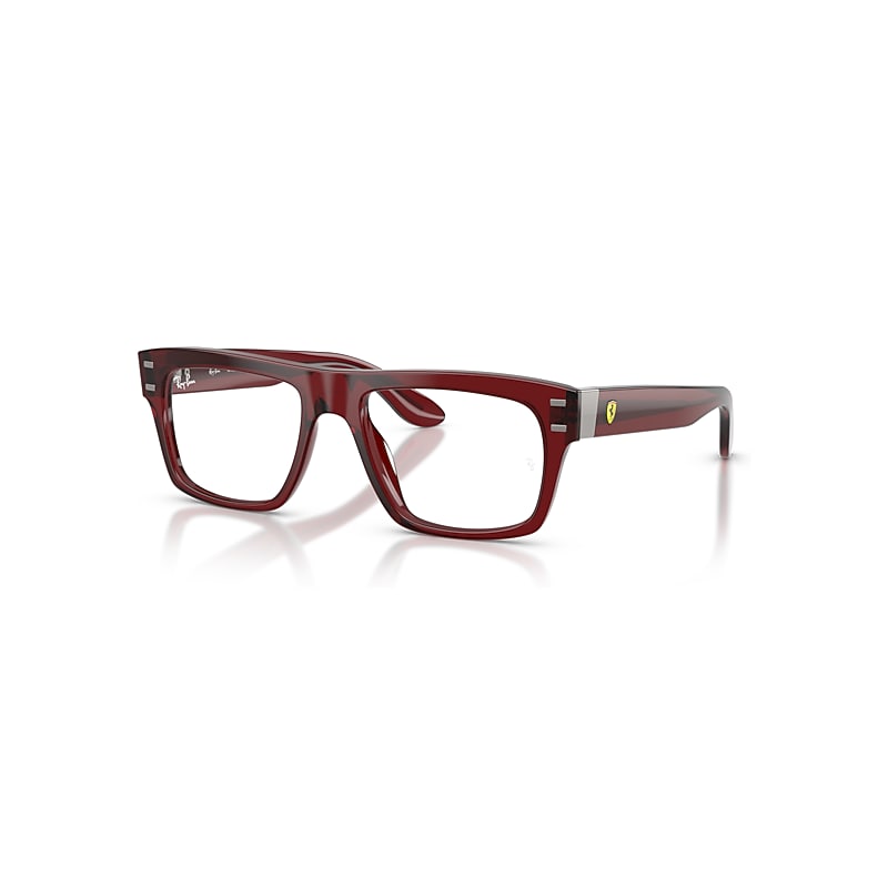 Ray-Ban Eyeglasses Unisex Rb5459m Optics Scuderia Ferrari Collection - Transparent Red Frame Transparent Lenses Polarized 53-18