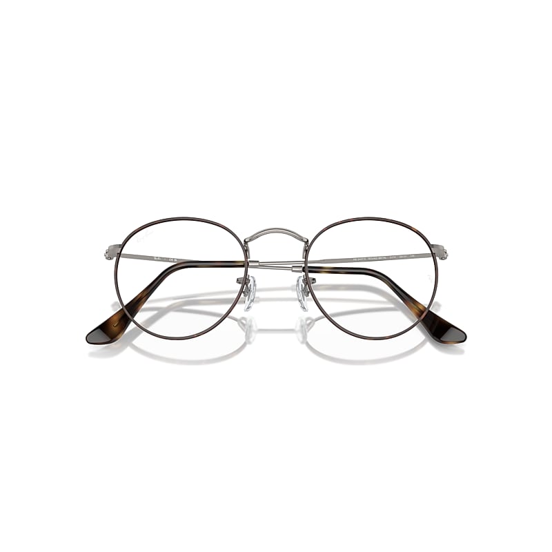 Ray-Ban Round Metal Optics Optical Gunmetal Frame Clear Lenses 50-21