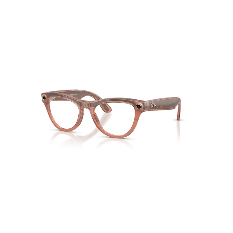 Ray-Ban Meta - Monture Shiny Peach Verres Brun Lunettes Ia, RW4014