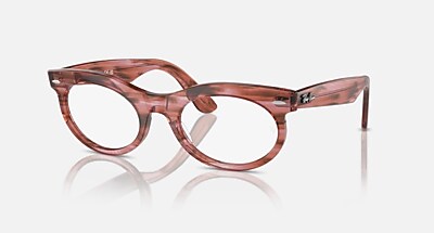 WAYFARER OVAL OPTICS Eyeglasses with Striped Havana and Clear (53