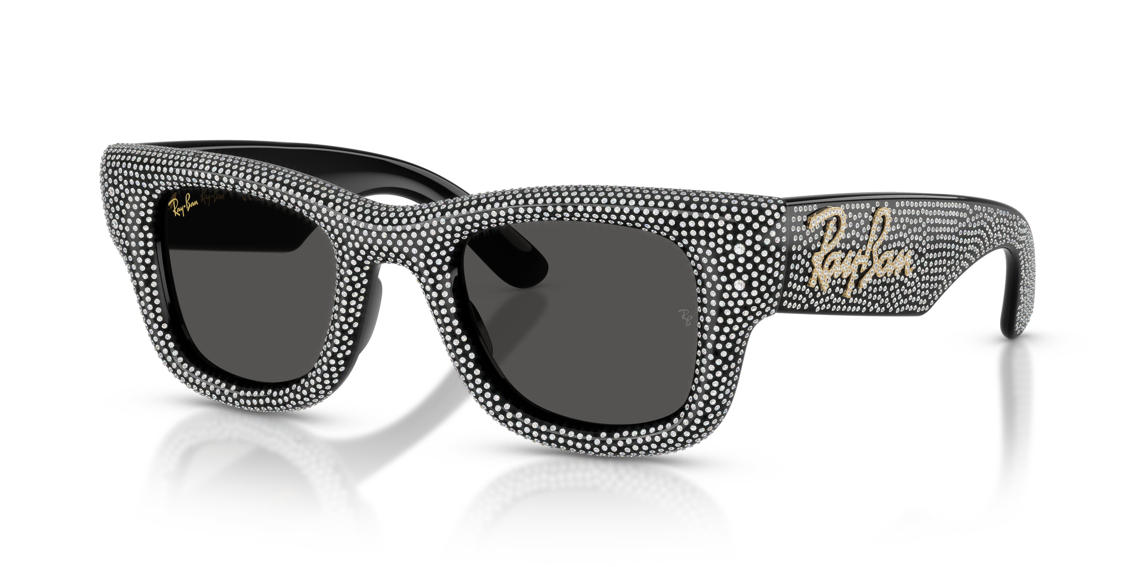 WAYFARER PUFFER CRYSTAL PAVÈ EDITION Sunglasses in Black & Strass