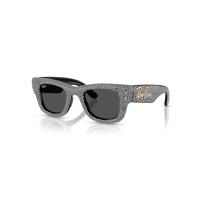 Ray-Ban Wayfarer Puffer Crystal Pavè Edition Lunettes De Soleil - Monture Black Et Pavé Strass Verres Noir 47-23, RB4940BP