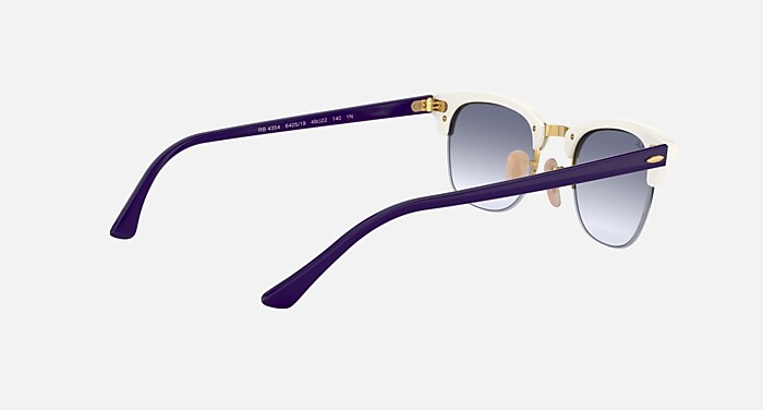 レイバンサングラス　RB4354 クラブマスターハーフリム RB4354 Sunglasses in White and Blue Gradient (48-22) - RB4354