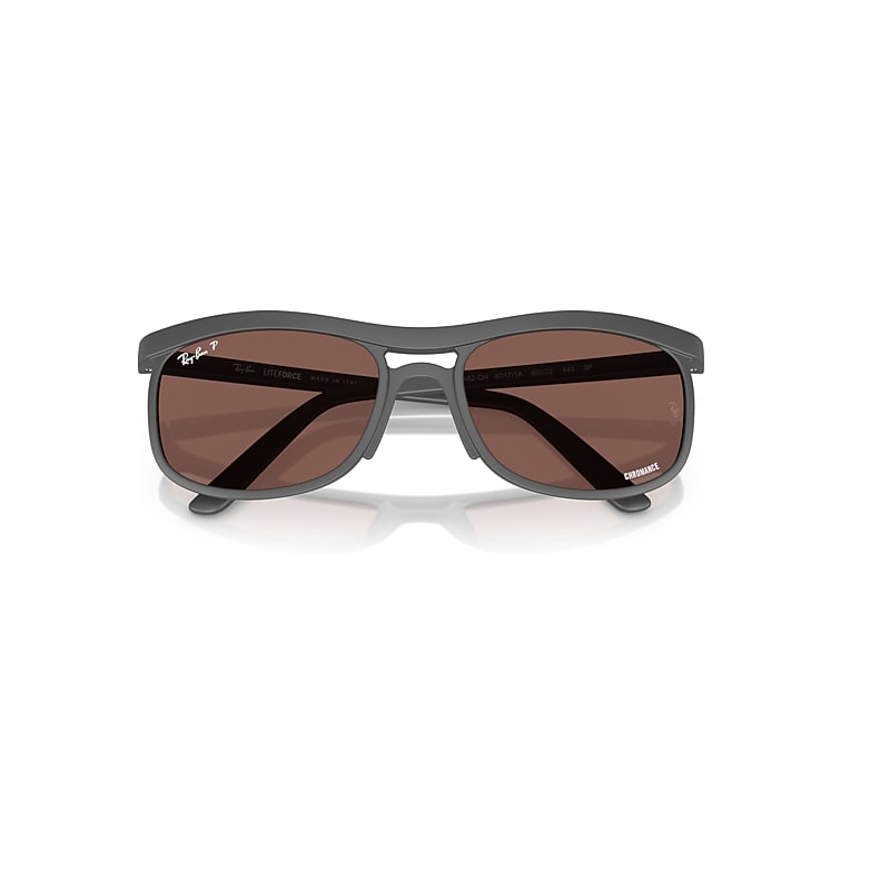 Ray-Ban Rb4452 Polarized+ Lenses Liteforce Sunglasses Sand Grey Frame Violet Lenses Polarized 59-20