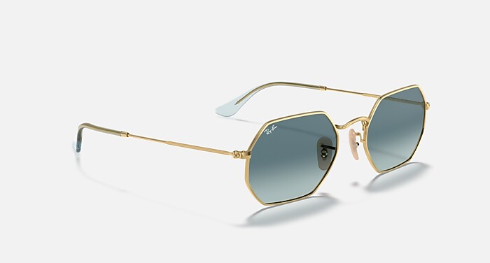 OCTAGONAL CLASSIC Sunglasses in Arista Gold and Blue Gradient (53