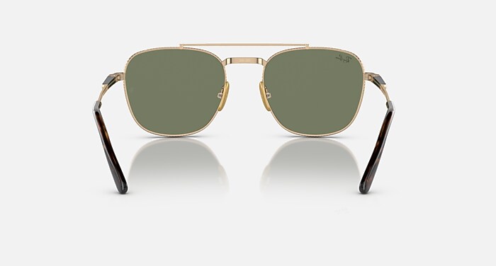 Ray Ban サングラス FRANK II TITANIUM Sunglasses in Arista Gold and Green (54-20