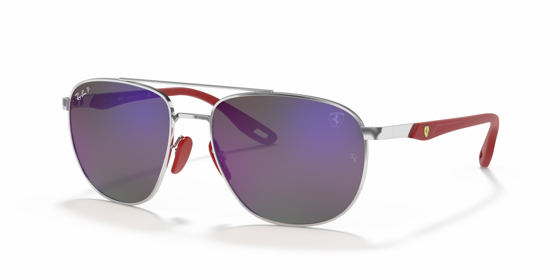 Ray-Ban Rb3659m Scuderia Ferrari Collection Polarized Lenses Lunettes De Soleil - Monture Argent Verres Bleu 57-17 polariss 260 €