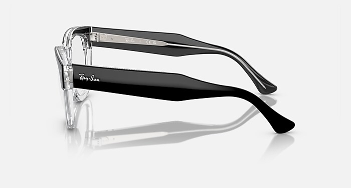 MEGA HAWKEYE OPTICS メガネ 透明上にブラック と クリア (50-21